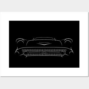 1957 Chevy Bel Air - front stencil, white Posters and Art